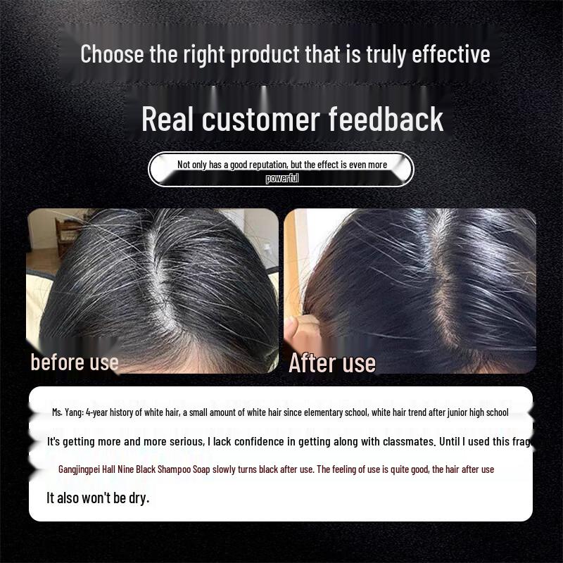 Jingpeitang Usma Gras Kräuter Shampoo Bar für schwarzes Haar