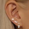 Titanium Zircon Opal Stud Earrings for Cartilage, Elegant European & American Style