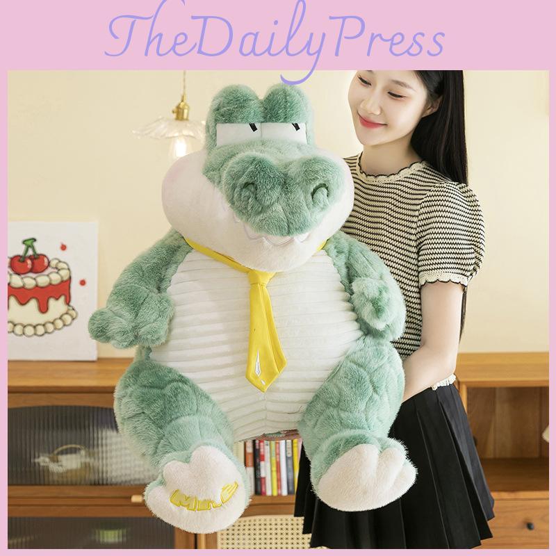 Crocodile Plush Pillow With Soft Short Pile For Kids And Teens Comfort
