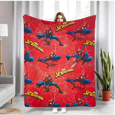Marvel Spider-Man Aufdruck Flanelldecke, Weich und hautfreundlich, Verwendbar für Sofas, Betten, Reisen und Camping, Beste Geschenkauswahl
