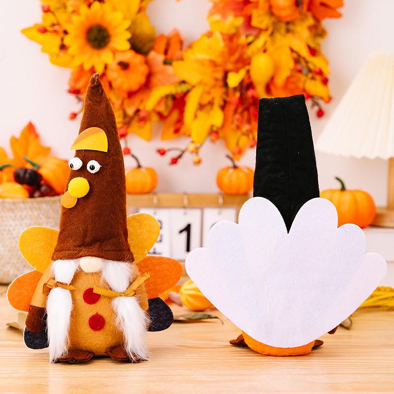 Charming Thanksgiving Gnome With Turkey Design And Cozy Fabric For Seasonal Celebrations