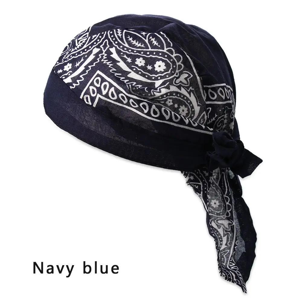 Männer Frauen Schnelltrocknendes Kopftuch Baumwolle Piratenhut Outdoor Sport Radfahren Bandana Schweißabsorbierend Krebs Chemo Kappe Muslimischer Turban