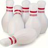7pcs Giant Bowling Set- Durable Portable Fun Indoor/Outdoor Game for Adults, 2 Lightweight Balls& 5 White Pins with Red Accents
