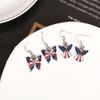 1 Pair American Flag Butterfly Boots Yeah Cowboy Hat Angle Wing Drop Earrings For USA Patriot Party Jewelry Festival Gift