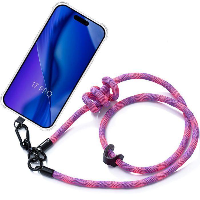 Coque pour iPhone 17 Pro - BOOLING - Antichoc Coins Renforcés - Cordon Robuste Rose
