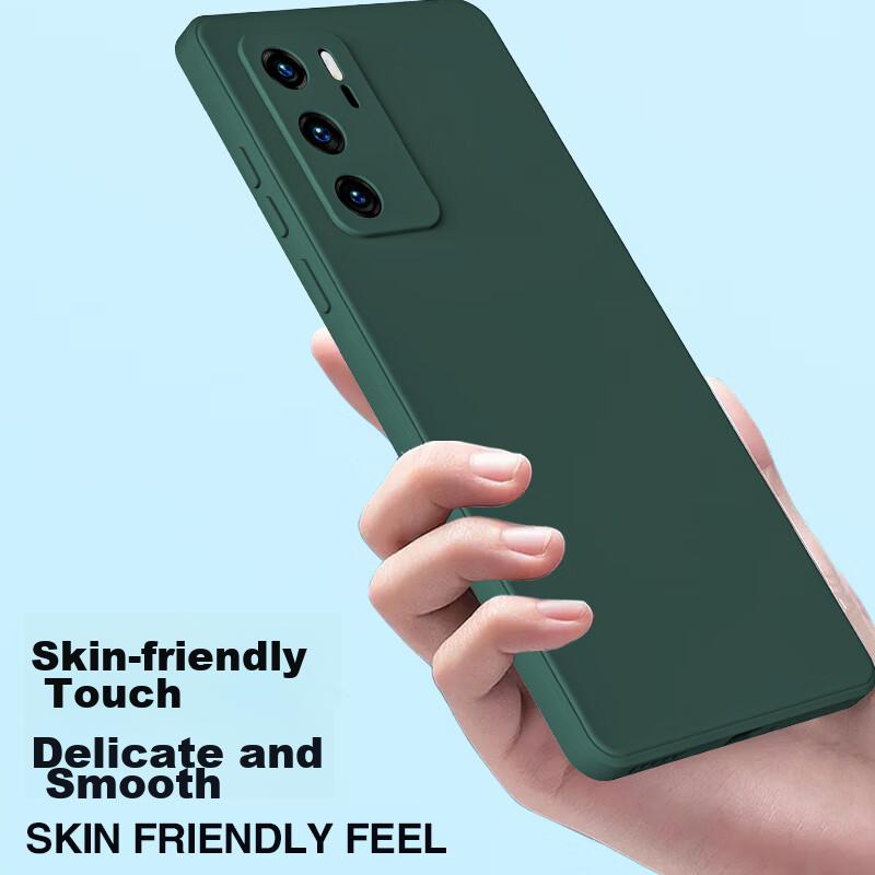 HotFire Huawei P40 Phone Case, Huawei P40 Protective Cover, Full Lens Protection Upgraded Frosted Anti-Drop Slim Silicone Soft Case - Midnight Black