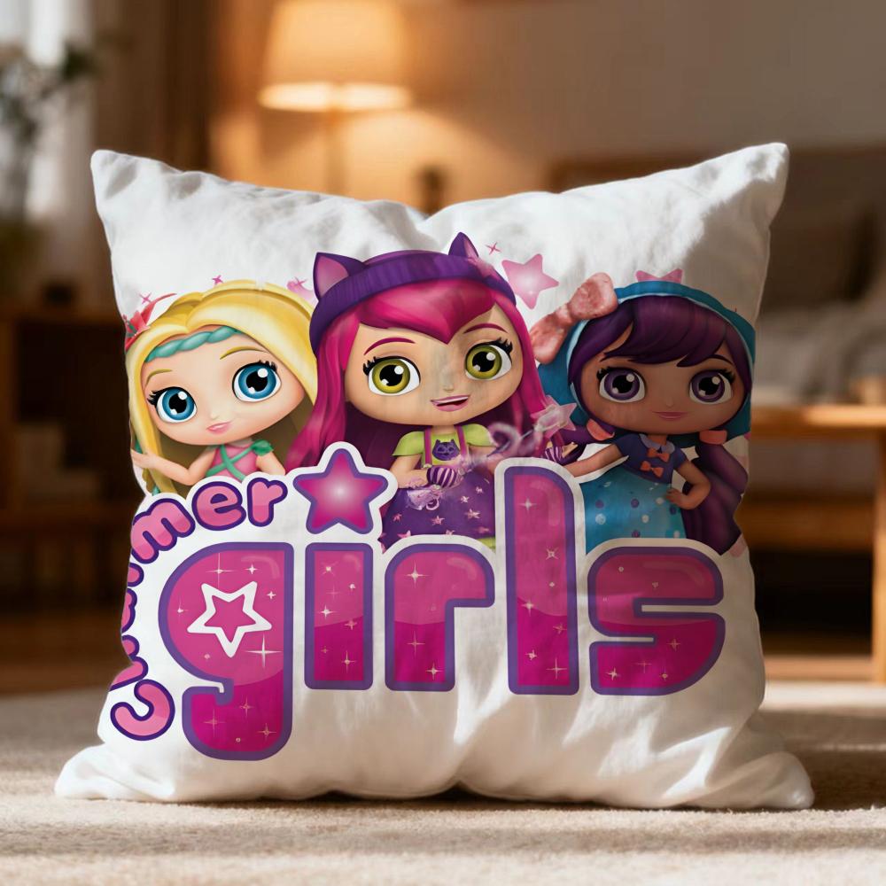 Popular L-LLittle Charmers Cushion Cover Soft Washable Pillow Case Multi-Scene for Couch Bed Travel Office Use
