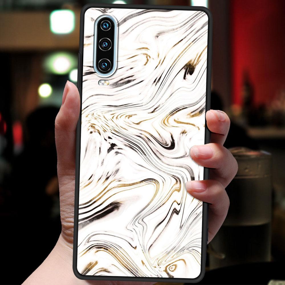 Marble Pattern Gold Glitter Case For Huawei P50 P40 P30 Lite E P20 Pro Y9 Y7 Y6 2019 P Smart 2021 Z Y6p Y7a Y9s Phone Cover Soft