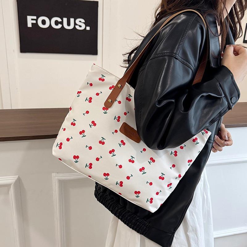 Shoulder bag large capacity daily commute tote bag trendy ins versatile printed shoulder women's bag large capacity