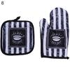 Twill Grid Thick Microwave Baking Right Glove Heat Resistant Mitten with Pot Pad