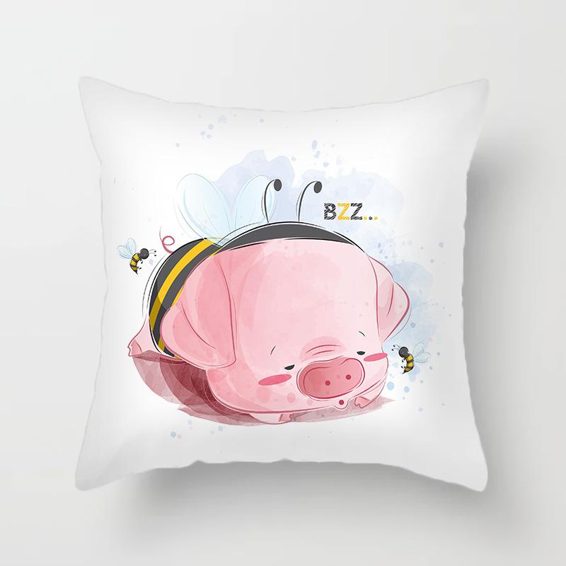 

Домашнее украшение Маленький свежий мультяшный узор для спальни, гостиной, наволочка, серия животных 40x40cm