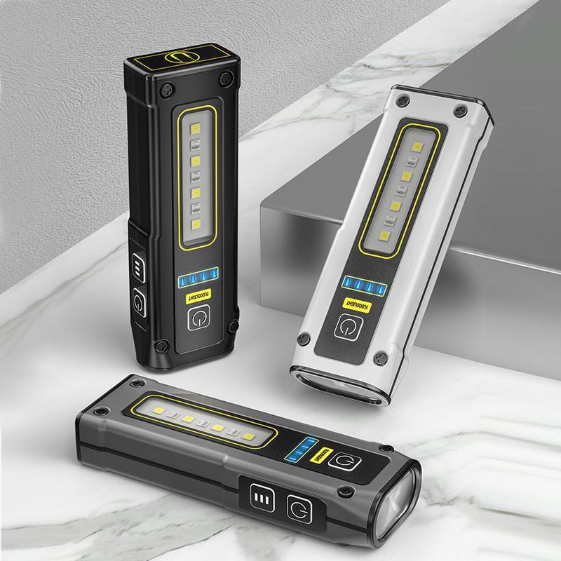 COB LED Flashlight Rechargeable Flashlight Mini Torch Magnet Emergency Power Bank Outdoor Camping Pocket Light