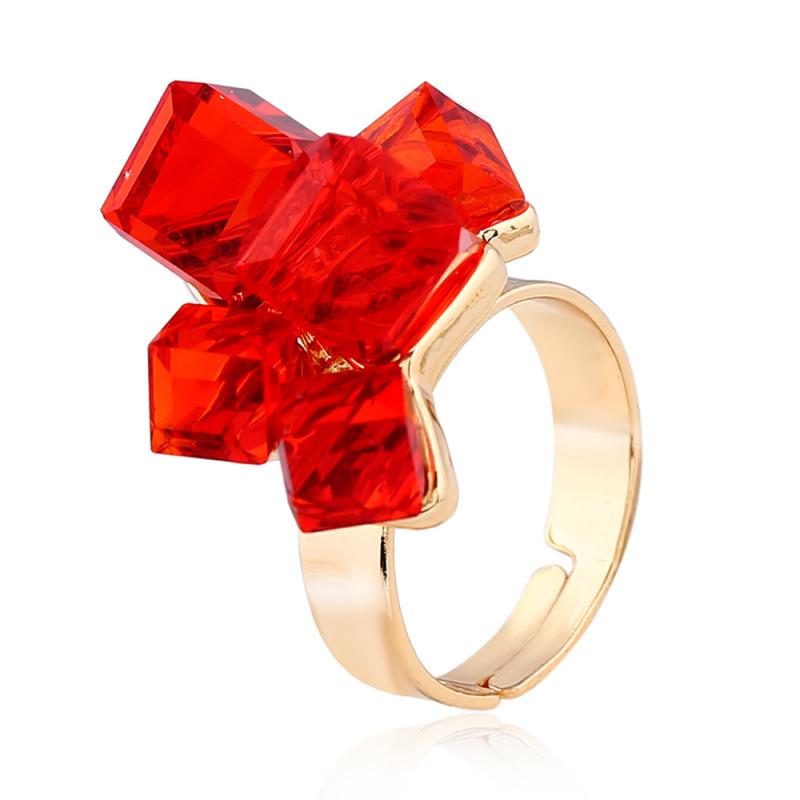 

Кристалл Открытое кольцо Геометрический сплав Кольцо на палец Ювелирные изделия F