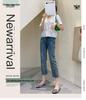 2025 Spring/Autumn Women's Bow Suede Loafers - British Style, Casual, Low-Cut, Plus Size