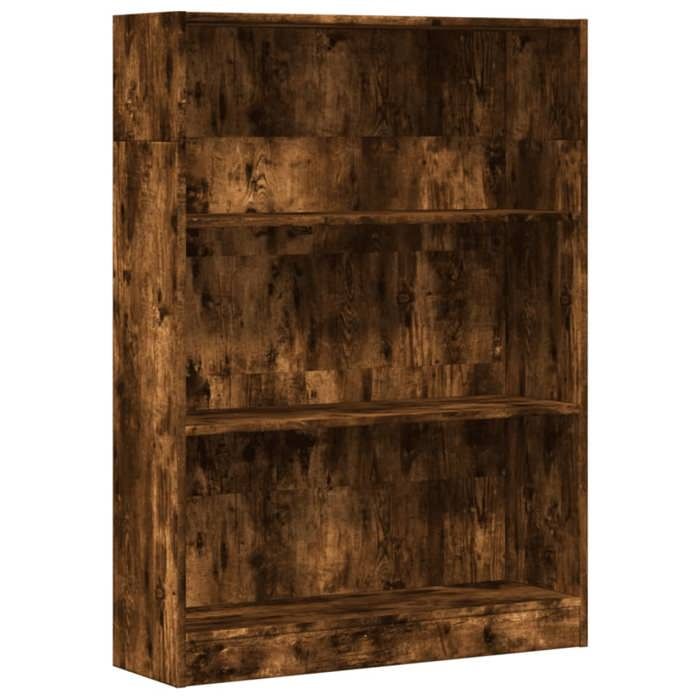 VidaXL Bibliothèque chêne fumé 80x24x109 cm bois d'ingénierie, étagère à livres, porte-livres, support à livres, armoire de 857839