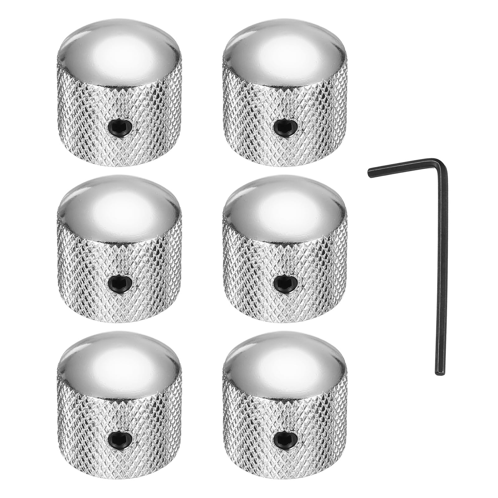 

uxcell Set Metal Guitar Knobs Inch Universal Volume Tone Audio Control Dome Knobs Bass Speed Control Shaft Knobs Guitar Bass Accessories Wrench