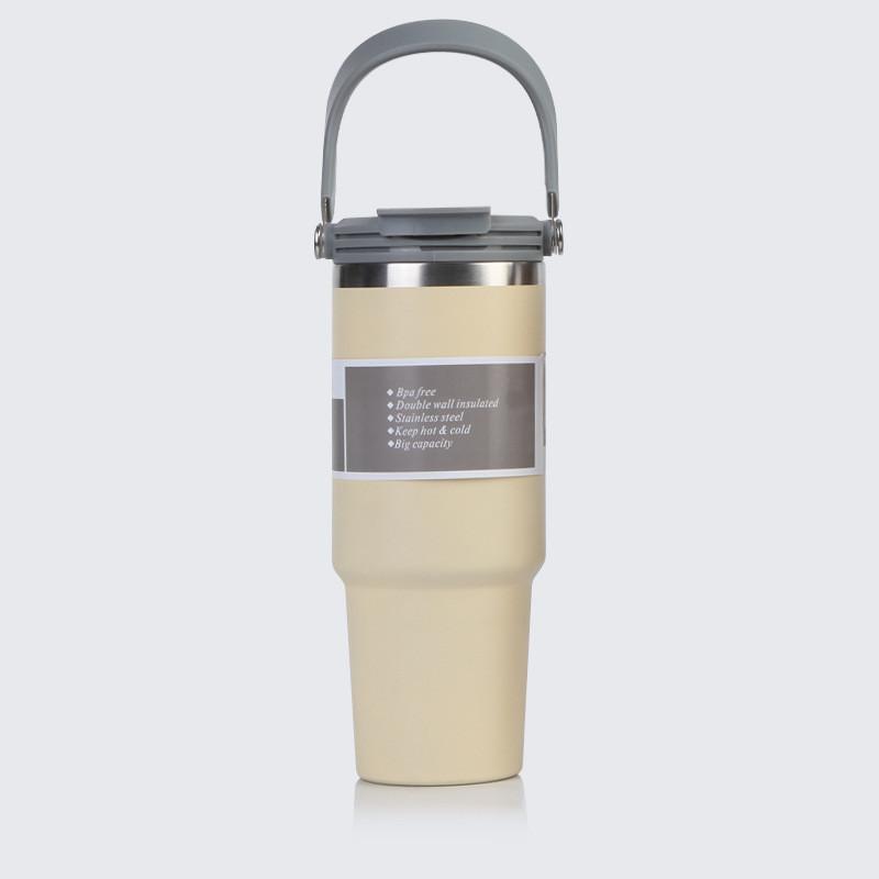 

Portable 890ml Thickened Stainless Steel Thermos Car Cup Large Durable Capacity White
