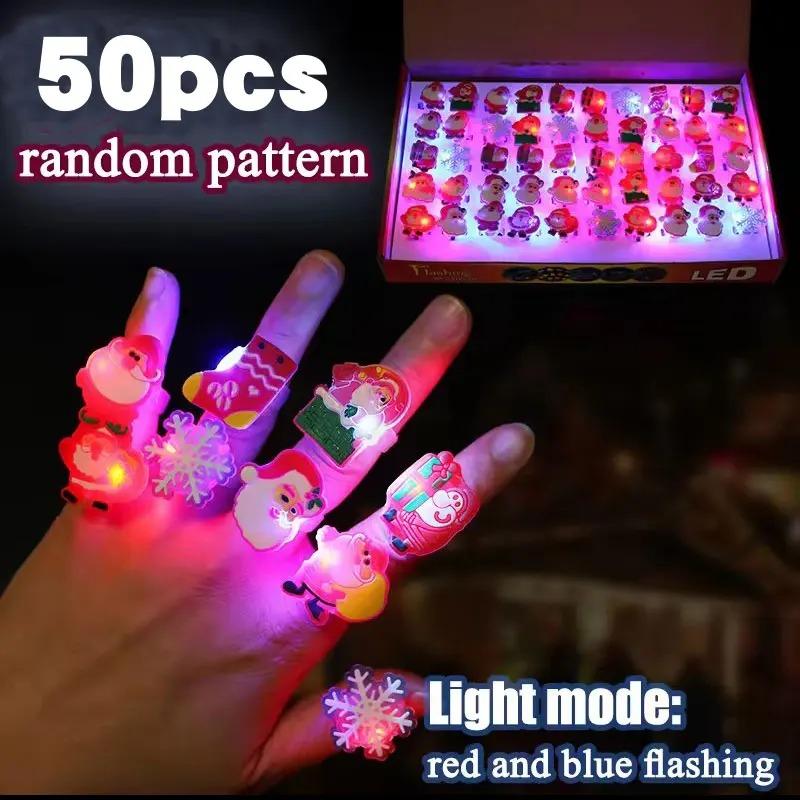 1/50/100 STÜCKE Weihnachten LED Ring Leuchtend Blinkende Fingerringe Leuchtende Magische Ringe Weihnachtsfeier Gastgeschenke Leuchtende Ringe Weihnachtsgeschenke