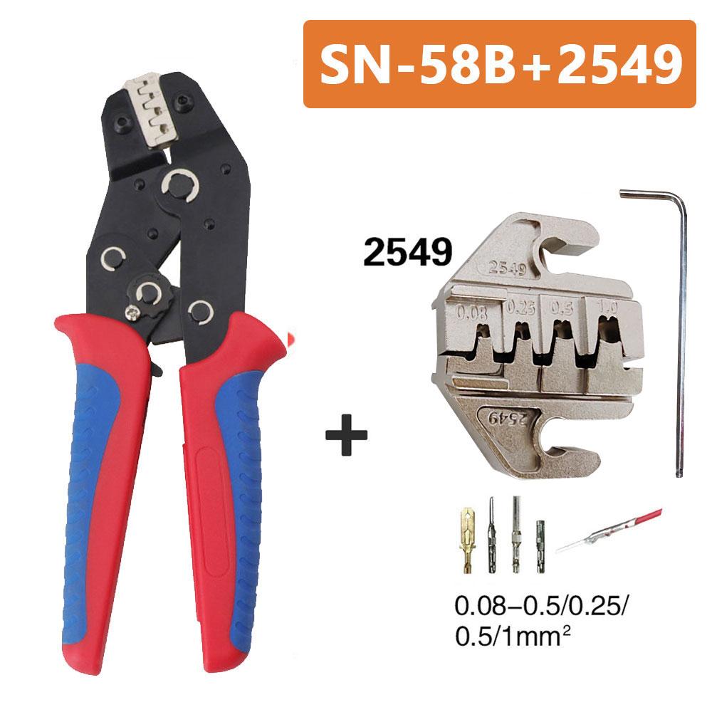 JST Crimp Tools SN-58B Pliers Interchangeable Jaw For XH2.54/DuPont2.54/2.8/4.8/6.3/ Non-Insulated/Ferrule Terminals Ratcheting