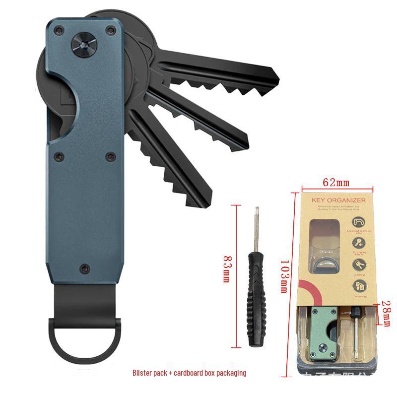 Aluminum Alloy Compact Keychain Organizer - Holds 2-6 Keys, Multifunctional and Portable