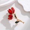 Crystal Tulip Brooch for Women, Elegant Floral Brooch