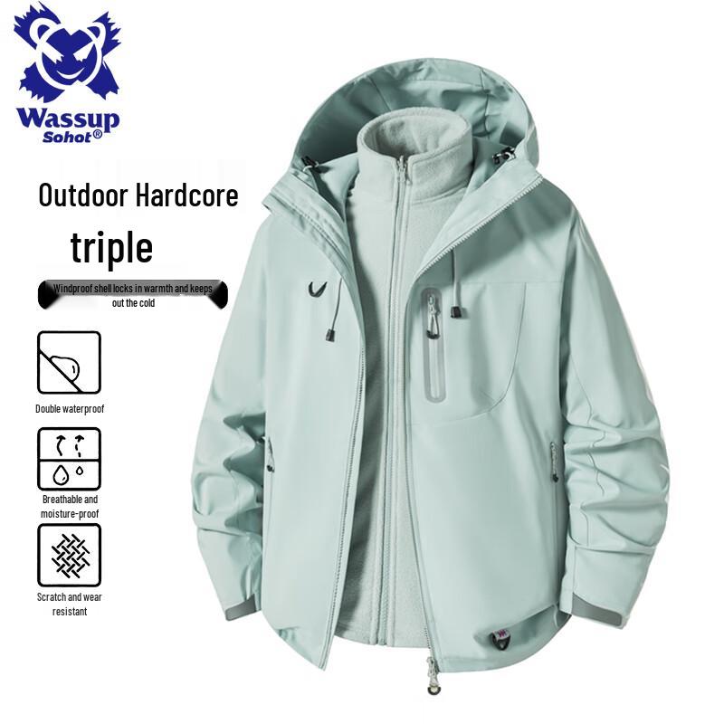 Wassup Sohot Men's Outdoor Windproof Waterproof Hooded Jacket