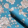 HaoHome Retro Peony Peel and Stick Wallpaper Decorative Wall Paper Floral Removable Self Adhesive Shelf Liner Roll