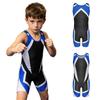 Canottiera da Lotta per Ragazzi Color Block Senza Maniche Lunghezza Coscia Body per Sport Allenamento Esercizio Ciclismo Allenamento