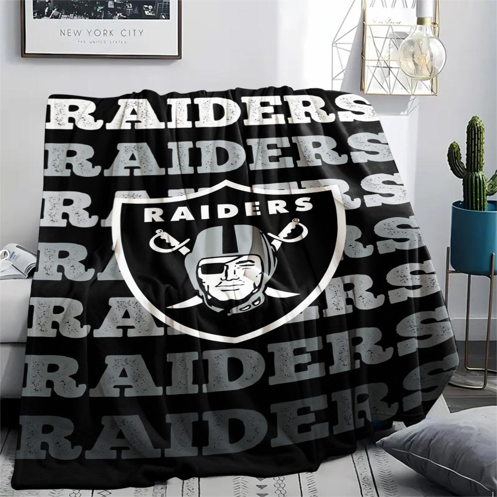 Las Vegas Raiders Print Flannel Blanket High Quality Warm Comfortable Cover for All Seasons Perfect for Gifts Home Decor