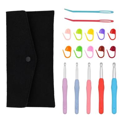 Häkelnadel-Set Maschenmarkierer Stricknadel Strickmarkierer Nähnadel mit großem Öhr Strickzubehör