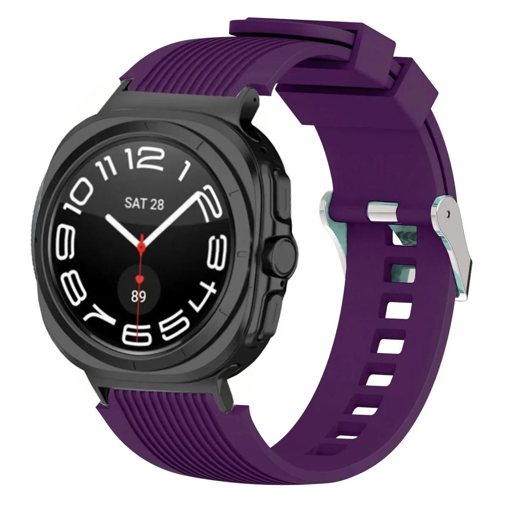 Silicone Strap For Samsung Galaxy Watch Ultra 2026 47mm Stripe Texture Replacement Band For Samsung Watch 8/8 Classic Accessory
