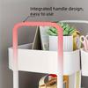 Small Cart Storage Rack, Floor Standing Kitchen and Bathroom Storage Rack, Double-layer Rolling Multifunctional Storage Cart