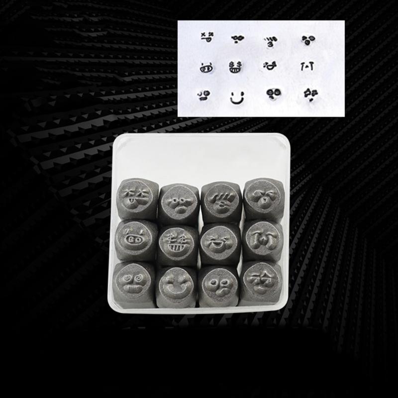 12-teiliges Metallstempel-Prägestempel-Set 1/8'' (3mm) Herz- und Tierstempel-Set Stempelwerkzeug zum Prägen von Metall, Leder, Holz