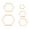 205Pcs Hexagonal Wooden Cutouts 5 Sizes Light Durable Odourless Blank Wood Pieces for Decoration