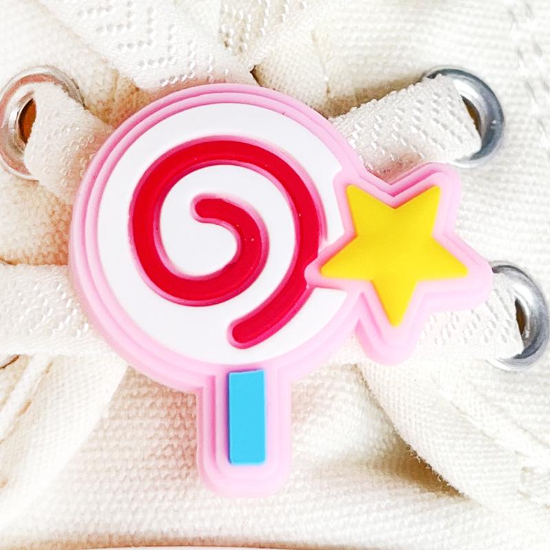 Cute Pilot Dog Shoe Lace Buckle with Cola & Hamburger Design