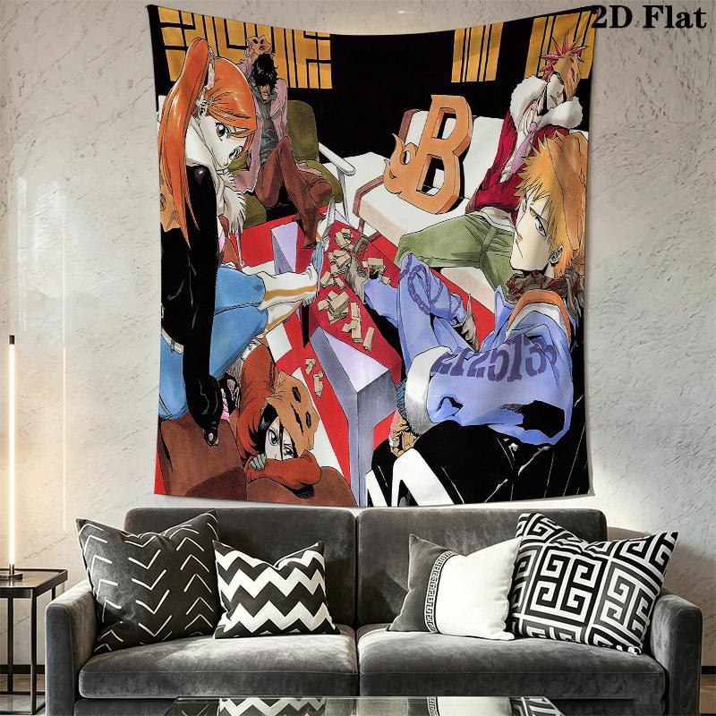 Bleach Wall Tapestry Aesthetic Wall Hanging Printed Fabric Blanket Decorative Tapestries for Bedroom Living Room Home Decor