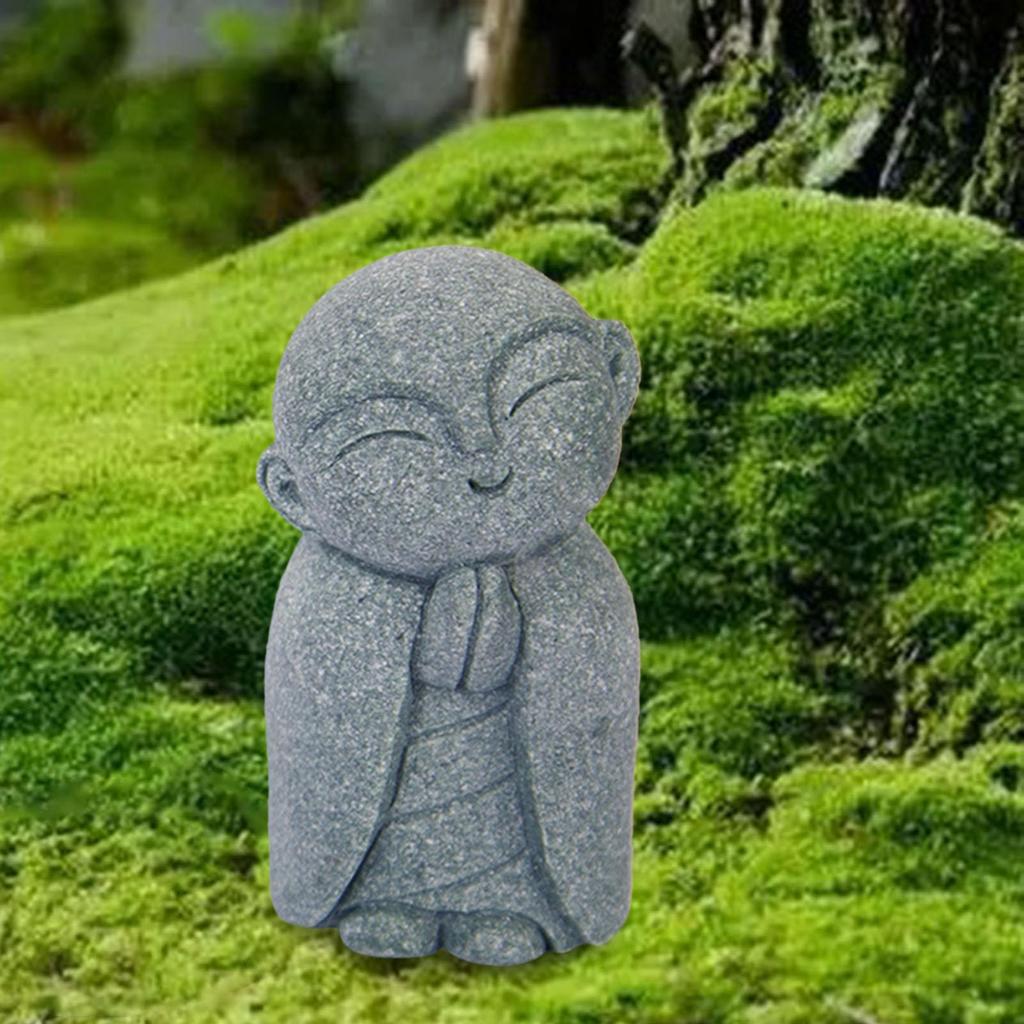 Buddha Aquarium Decor Cute Mini Small Monk Figurine Decor Desk Sculpture Buddha Statue for Car Garden Desktop Decoration Outdoor