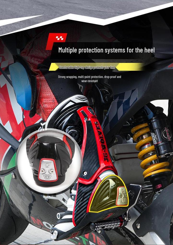 Nine-core Wolf Motorcycle Shock-Absorbing Anti-Fall Off-Road Long Boots for Kids, Wear-Resistant Track Riding Shoes for All Seasons.