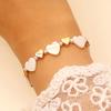Collana Bracciale Donna Conchiglia Naturale Design a Cuore Catena di Estensione Regolabile Braccialetto Gioielli Regalo