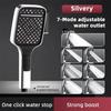 1Pc Powerful Square Showerhead, 8 Modes Adjustable Showerheads, One-Key Stop Water High Pressure Sprayer, High-Flow Bath Shower