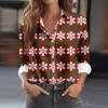 Women's Shirt Blouse Christmas Print Button Long Sleeve Casual Basic Shirt Collar Regular Top