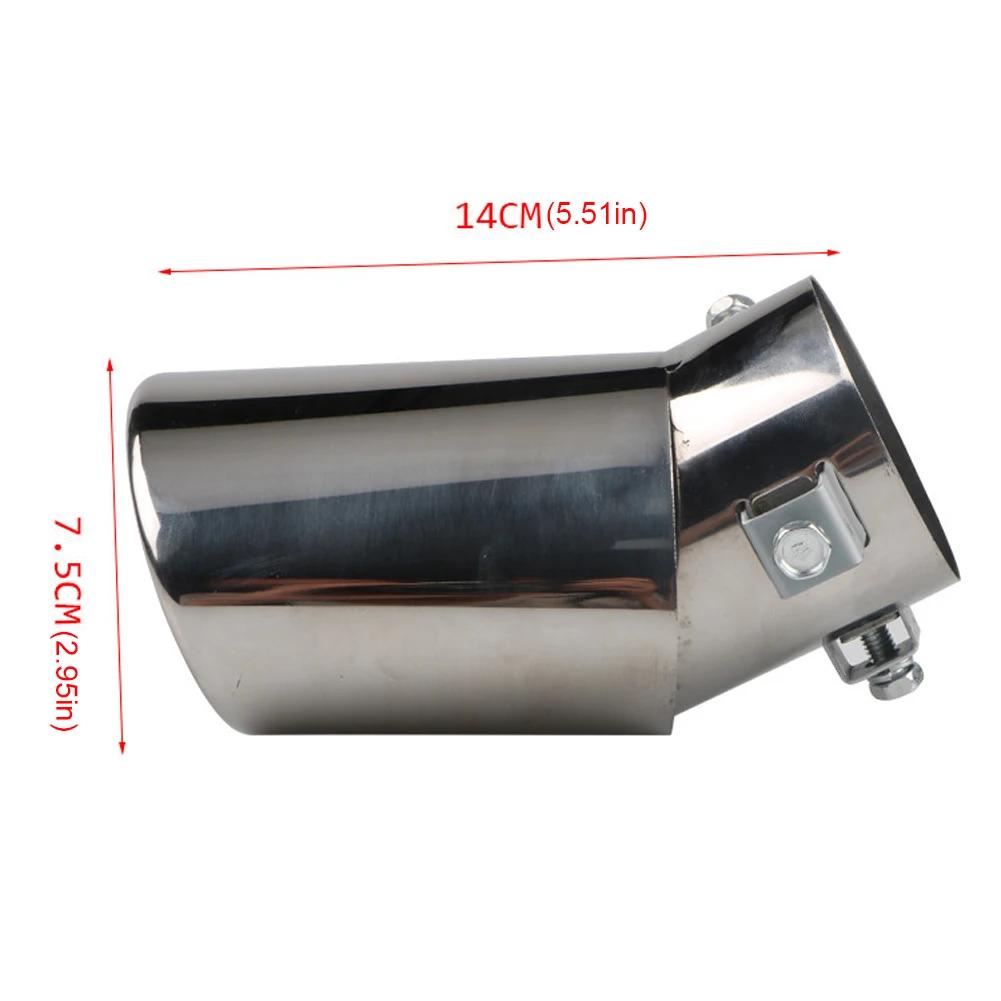 63mm Universal Car Exhaust Muffler Tip Round Stainless Steel Car Tail Rear Chrome Round Exhaust Pipe Tail Muffler Tip Pipe