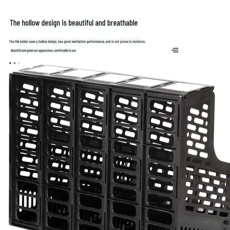 Deli 9838 Five-Tier A4 File Organizer, Black
