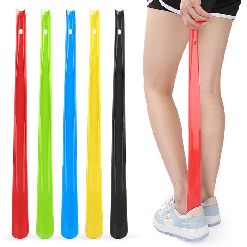 Colorful Extra Long Thick Plastic Shoehorn - No Bending, Ideal for Seniors & Pregnant Women, Easy Hang Shoe Lifter