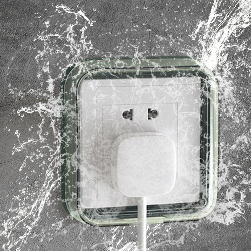 Durable 86 Type Switch Protective Cover Self-Adhesive Splash-Proof Electric Plug Cover Power Outlet Waterproof Plug Box for Home