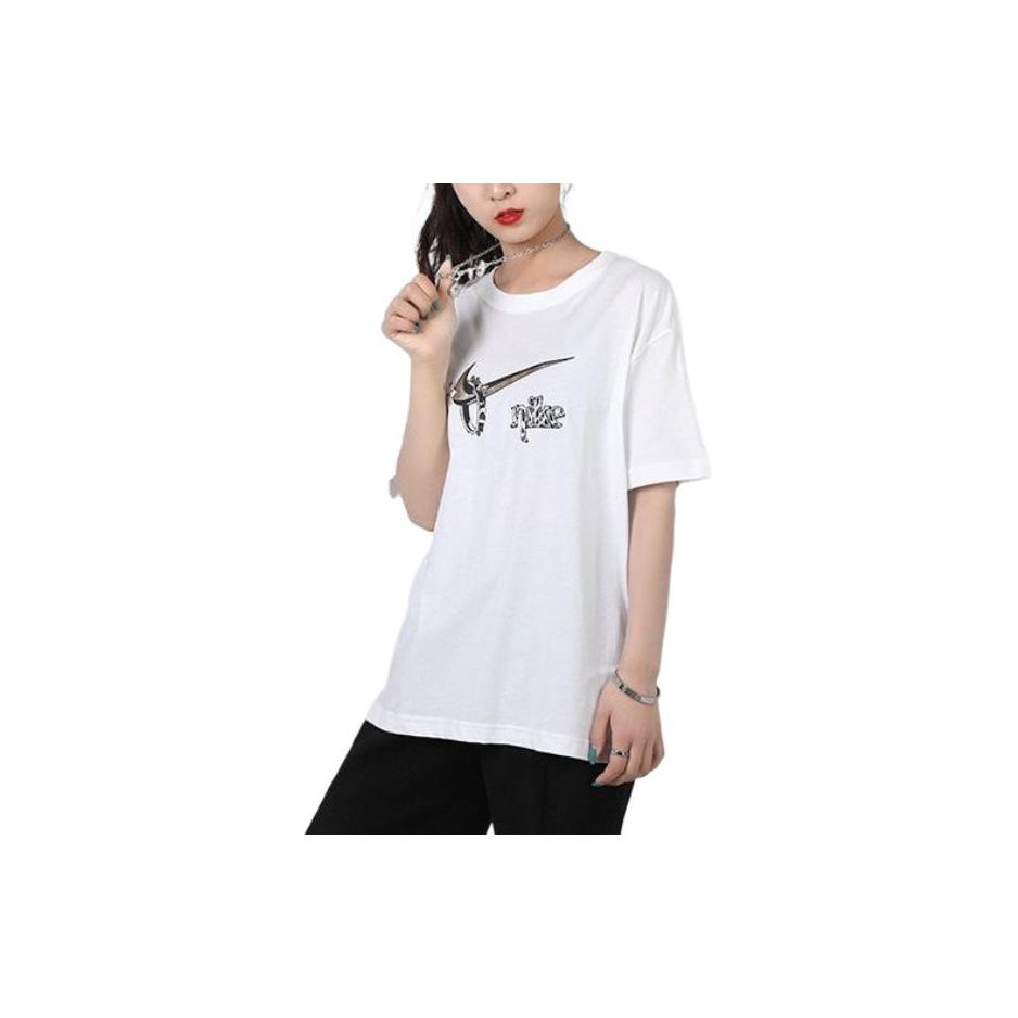 Nike Sportswear Boyfriend Fit Cartoon Short Sleeve T-Shirt Women Tops White CT8927-100