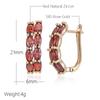Full Shiny Red Natural Zircon Drop Earrings For Women Fashion  Rose Gold Color High Quality Daily Fine Jewelry