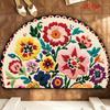 1Pcs Multicolor Floral Semi Circle Welcome Doormat Non-Slip for Outdoor Patio Porch Kitchen Bathroom Entryway Floor Mat