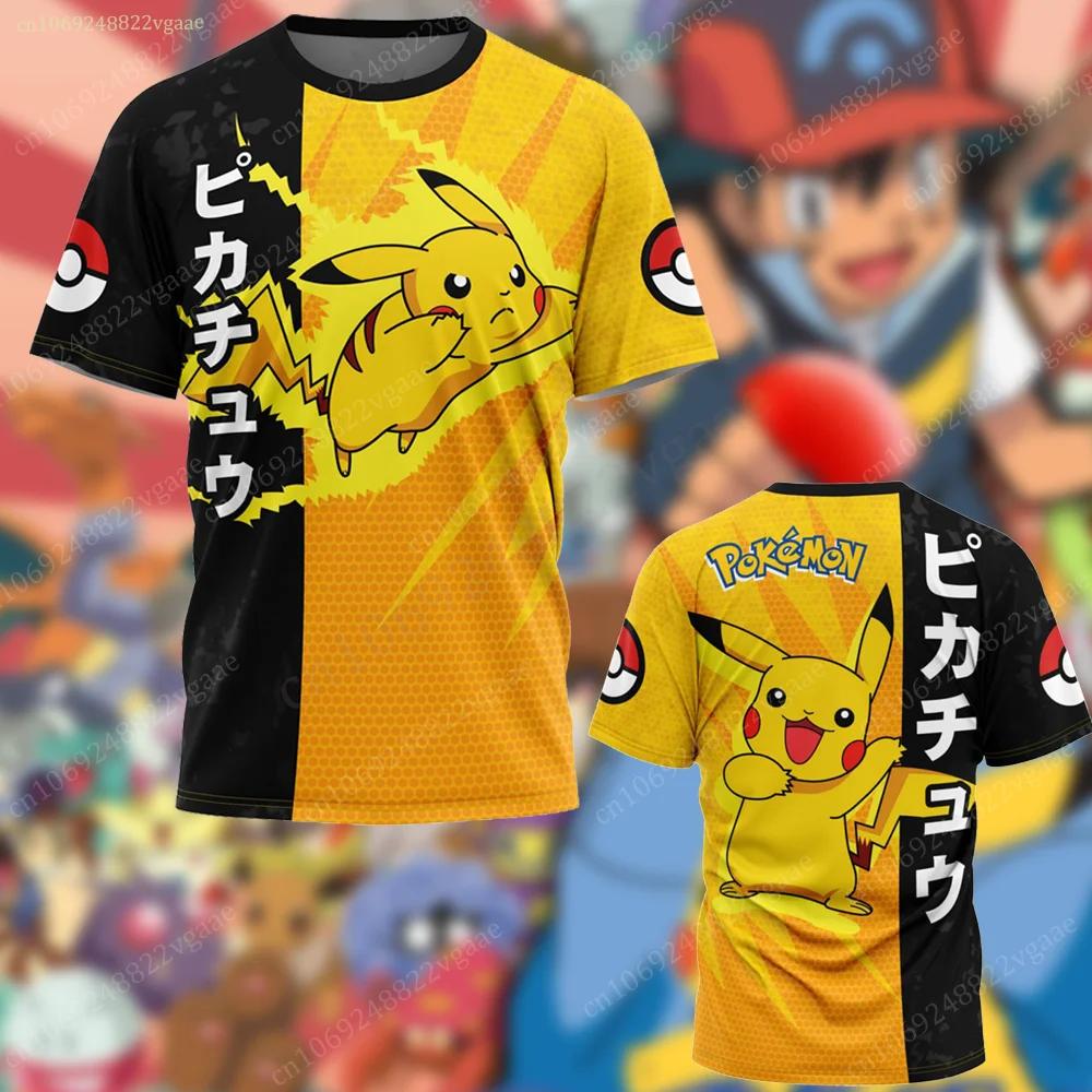Summer Pikach T Shirt Kids  Pokemon Tshirt Girls Boys Short Sleeve Cartoon Tee Tops