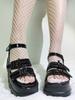 Mode INS Marke Herzschnalle Peeptoe Damen Sandalen Punk Goth Plateau Schuhe Mode Cool Lässig Bequem Freizeit Sommer